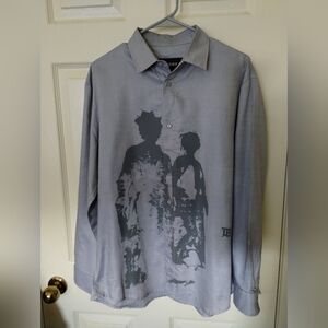 MISBHV Misbehave button down Grey Shadows Of Us Shirt Size Small